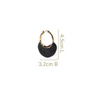 Sculpted Arc Hoop Earrings Black Nestasia