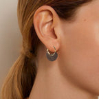 Sculpted Arc Hoop Earrings Brown Nestasia