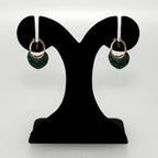 Sculpted Arc Hoop Earrings Green Nestasia