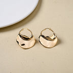 Sculpted Arc Hoop Earrings Gold Nestasia