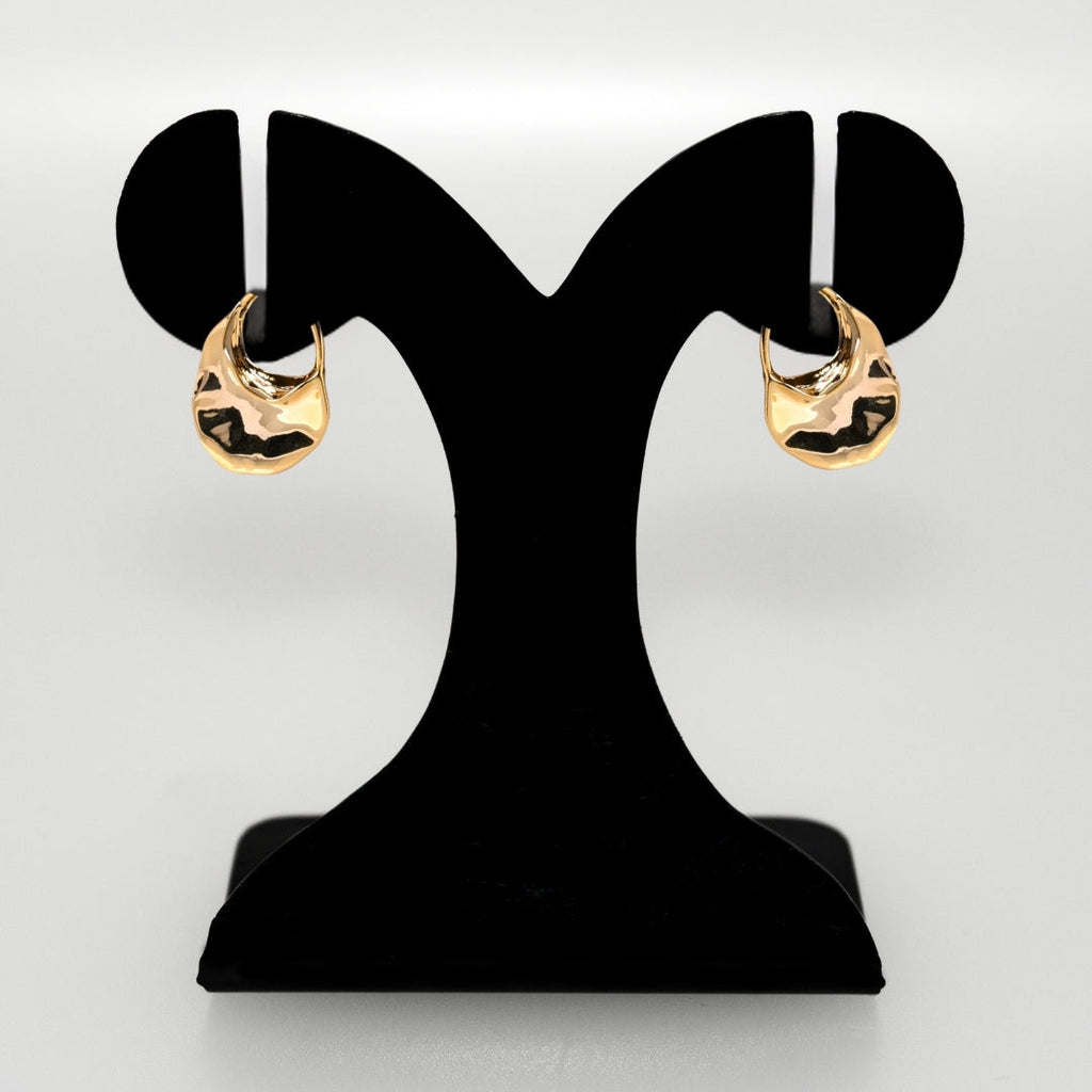 Sculpted Arc Hoop Earrings Gold Nestasia