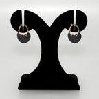 Sculpted Arc Hoop Earrings Black Nestasia