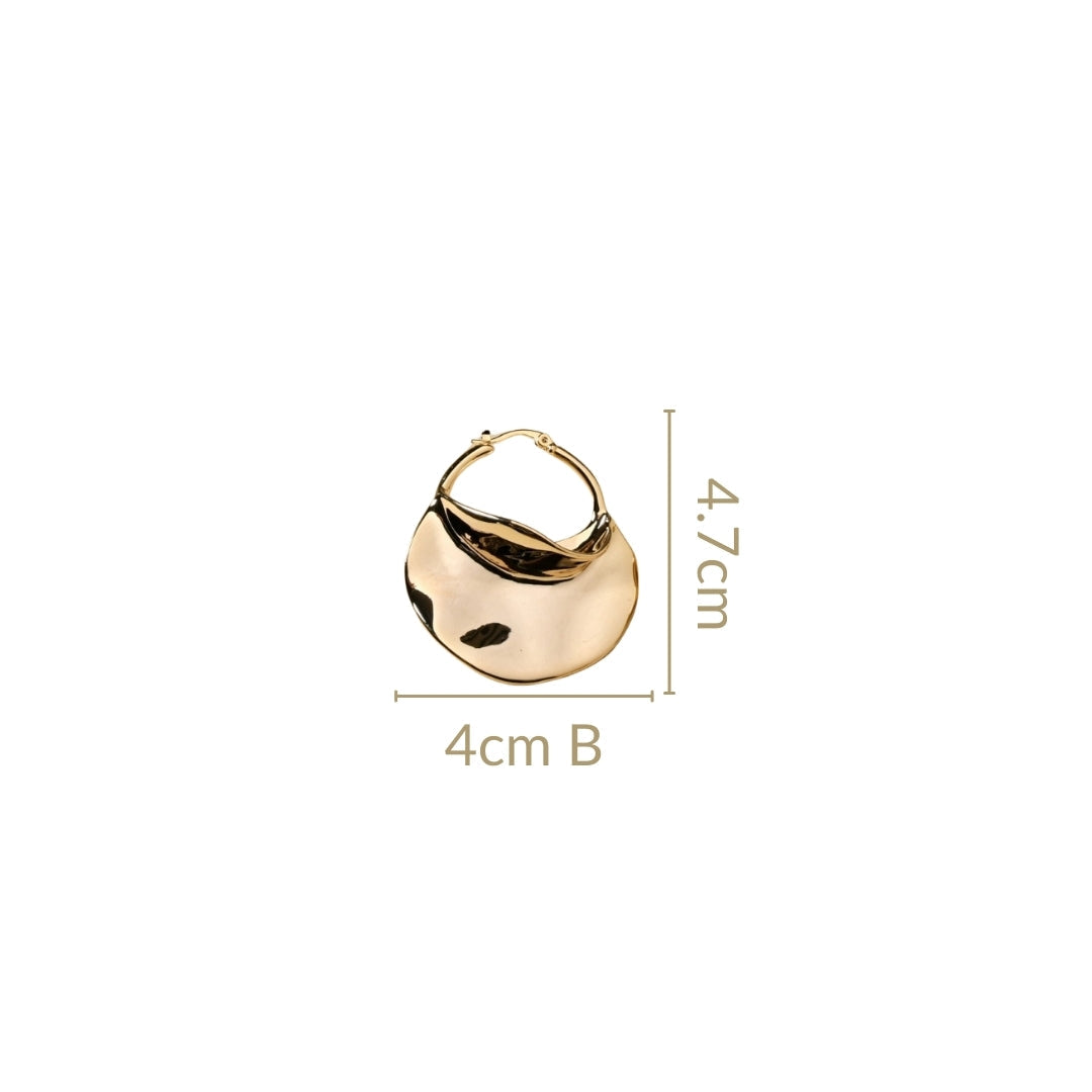 Sculpted Arc Hoop Earrings Gold Nestasia