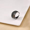Sculpted Layers Oxidised Silver Ring Nestasia