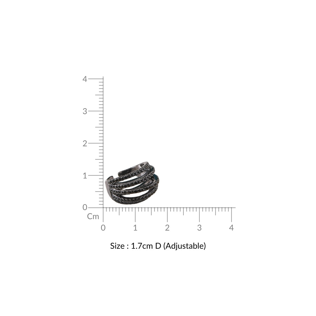 Sculpted Layers Oxidised Silver Ring Nestasia