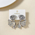 Sculptural Twisted Ginkgo Leaf Earrings Nestasia