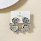 Sculptural Twisted Ginkgo Leaf Earrings Nestasia