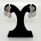 Sculptural Twisted Ginkgo Leaf Earrings Nestasia