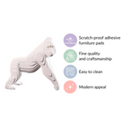 Minimalist Gorilla Sculpture White Nestasia