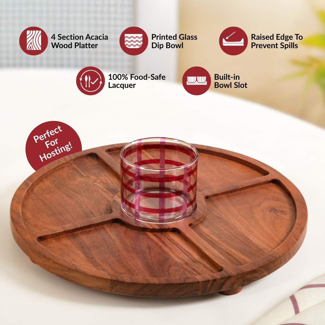 Platterazzi Serving Platter With Dip Bowl Set Of 2 Nestasia