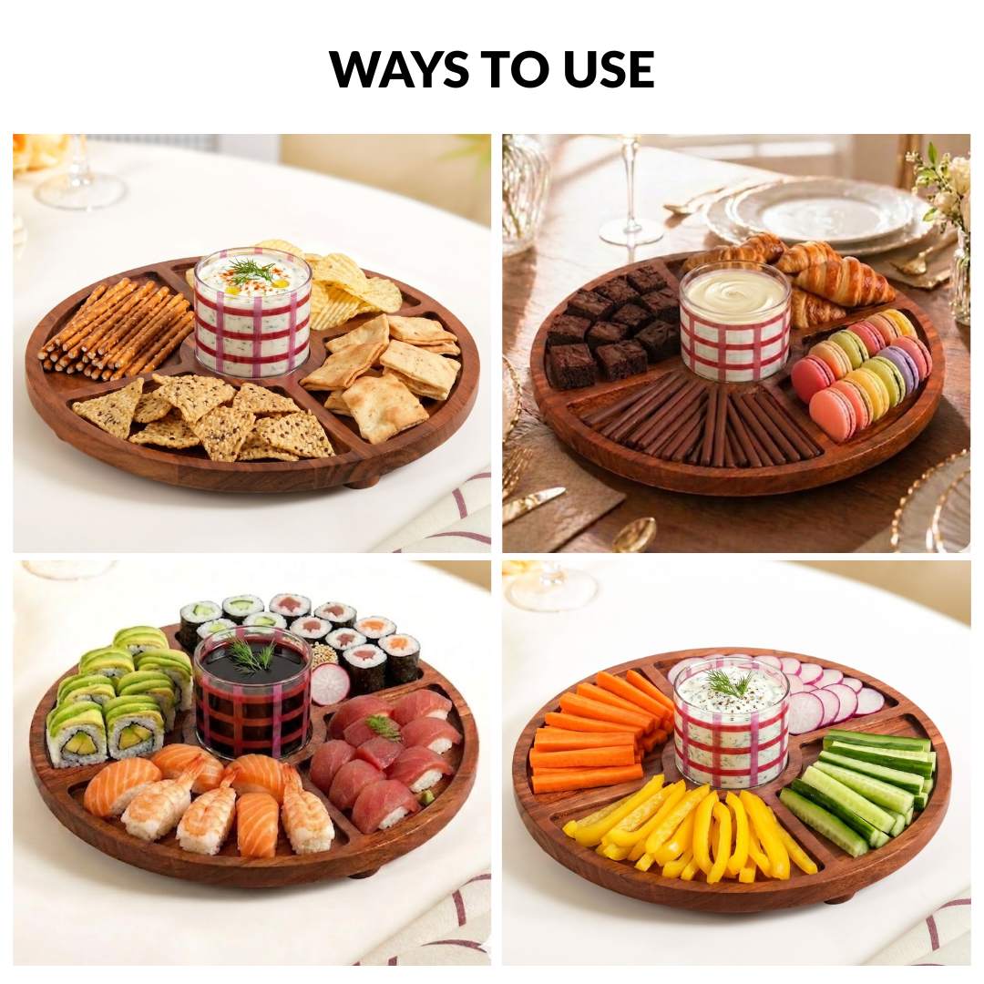 Platterazzi Serving Platter With Dip Bowl Set Of 2 Nestasia