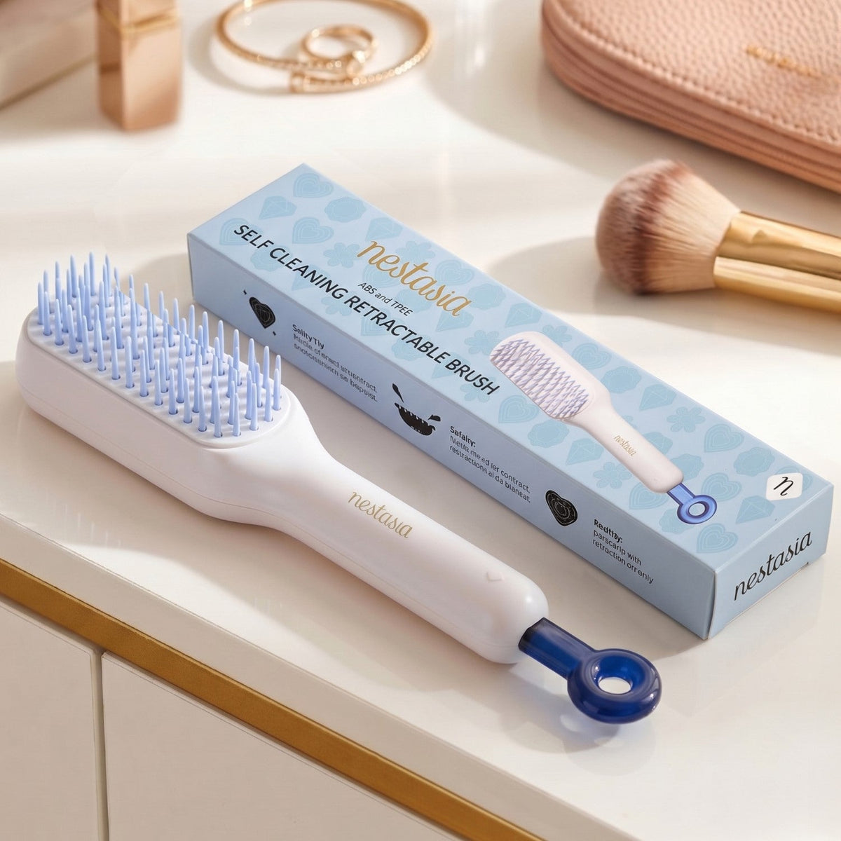 Self Cleaning Hair Brush Nestasia