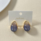 Grey And Gold Semi Hoop Huggies Nestasia