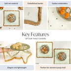 Sequinned Sage Thali Covers Set Of 2 Nestasia