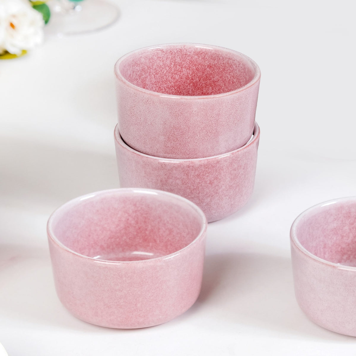 Sera Ceramic Small Bowl Pink Set Of 6 200ml Nestasia