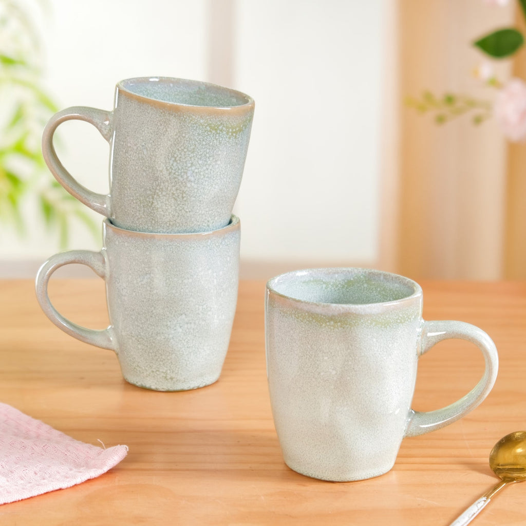 Set Of 6 Sera Light Green Ceramic Coffee Mug 250ml Nestasia