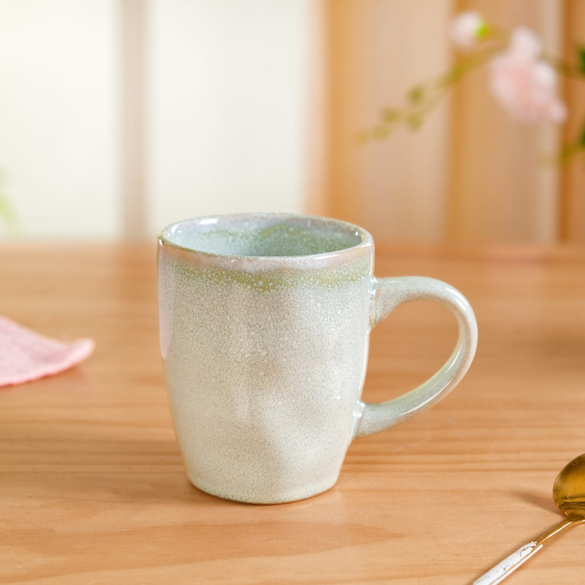 Set Of 6 Sera Light Green Ceramic Coffee Mug 250ml Nestasia