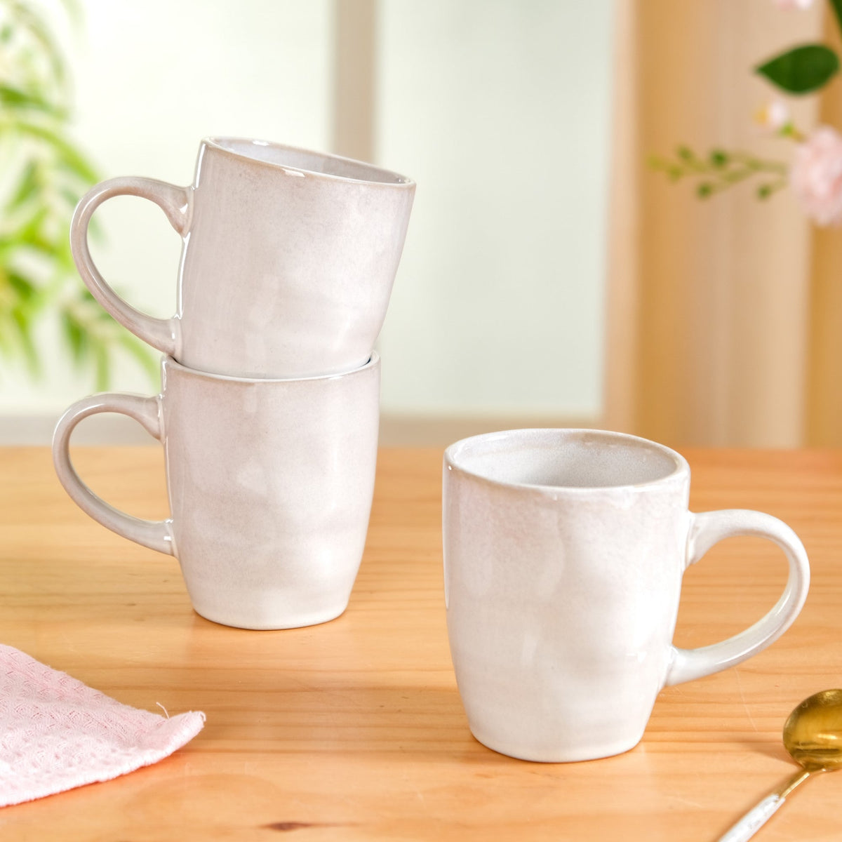 Set Of 6 Sera Ceramic Coffee Mug Off White 250ml Nestasia