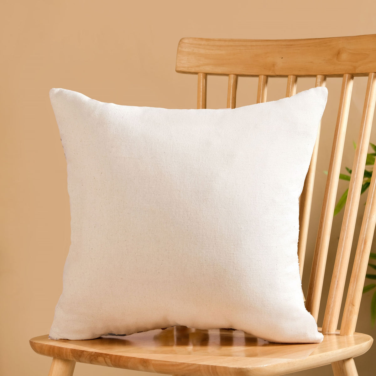 Serene Songbird Embroidered Cotton Cushion Cover 40x40cm Nestasia