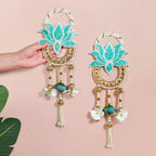Lotus Bloom Wall Hanging Set Of 2 Mint Blue Nestasia