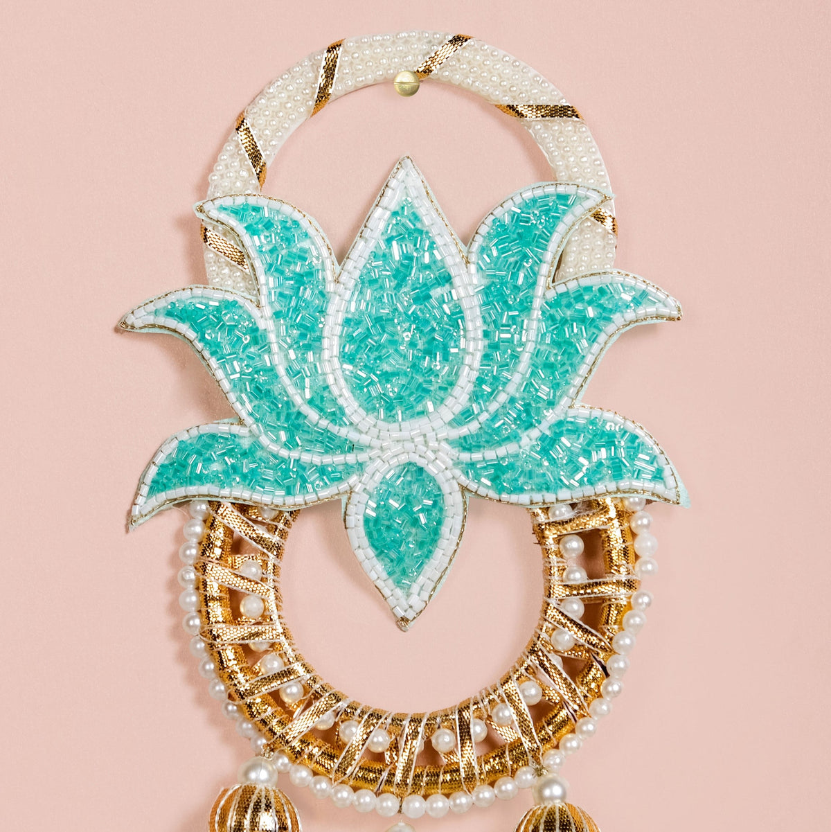 Lotus Bloom Wall Hanging Set Of 2 Mint Blue Nestasia
