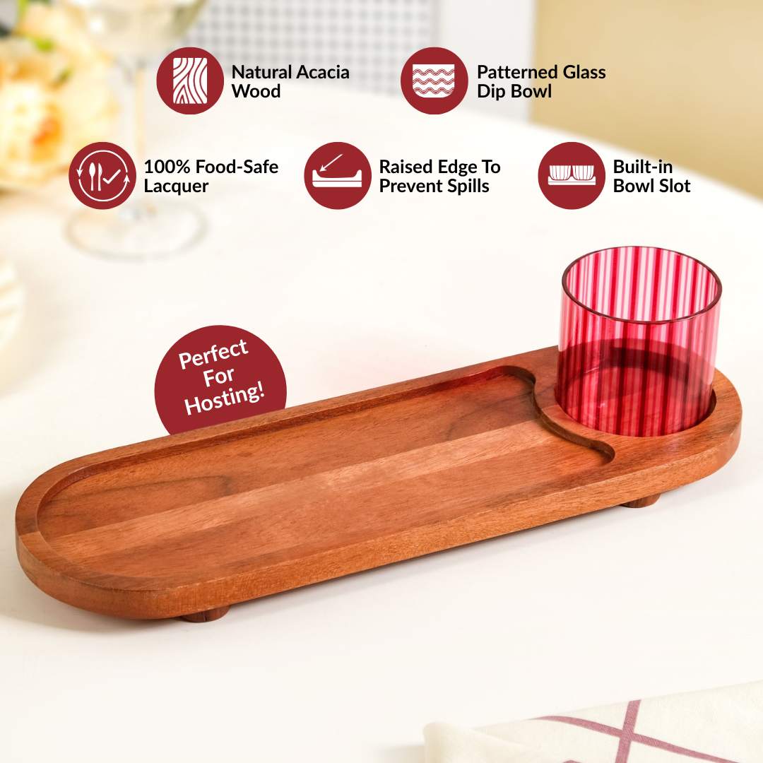 Platterazzi Serving Platter With Striped Bowl Set Of 2 Nestasia