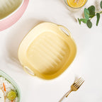 Pastel Baking Serving Bowl With Handle Yellow 800 ml Nestasia