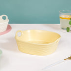 Pastel Baking Serving Bowl With Handle Yellow 800 ml Nestasia