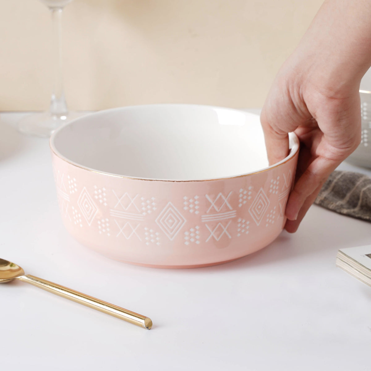 Azo Serving Bowl Pink Nestasia