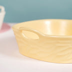 Pastel Baking Serving Bowl With Handle Yellow 800 ml Nestasia