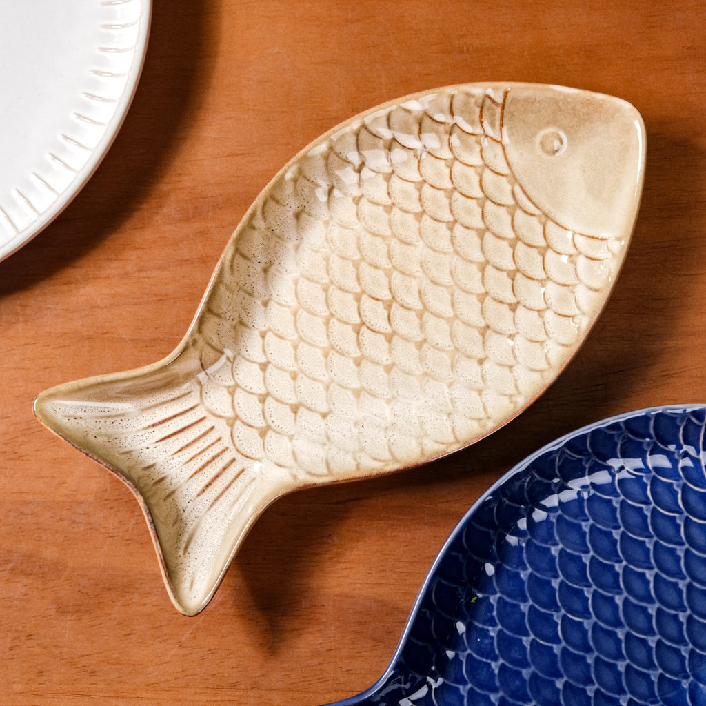 Fish Ceramic Platter Set Of 3 Nestasia