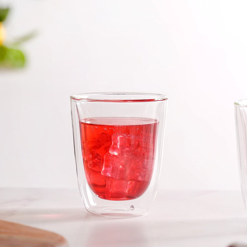 Set Of 2 Transparent Double Wall Tumblers 300ml Nestasia