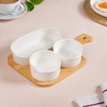 Set Of 3 Ceramic Bowls And Oval Plate With Tray Nestasia