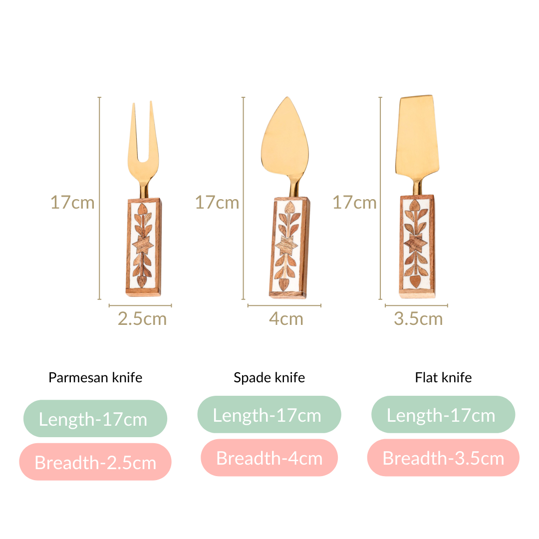 Set Of 3 Gourmet Cheese Knives Nestasia