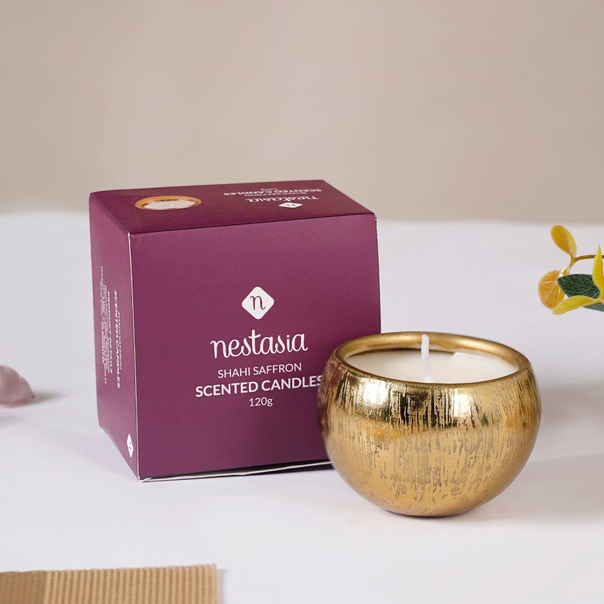 Set Of 4 Festive Delights Gold Scented Candles Nestasia