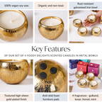 Set Of 4 Festive Delights Gold Scented Candles Nestasia