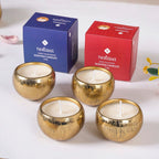 Set Of 4 Festive Delights Gold Scented Candles Nestasia