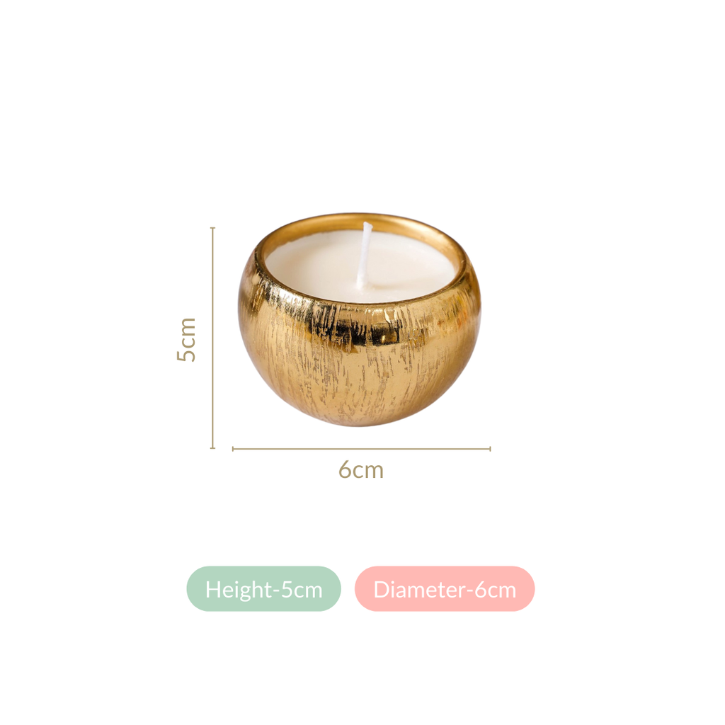 Set Of 4 Festive Delights Gold Scented Candles Nestasia