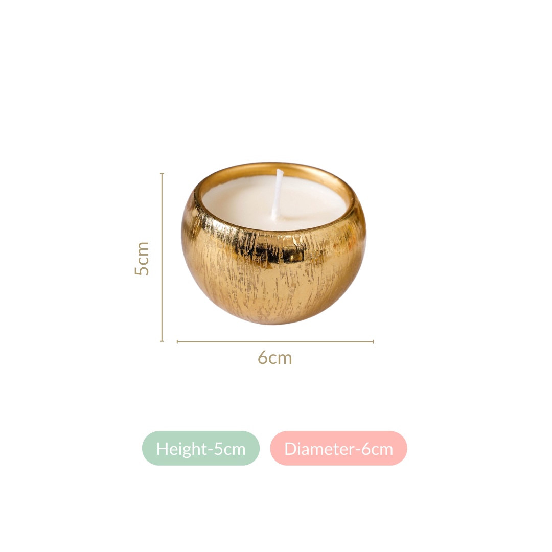 Set Of 4 Festive Delights Gold Scented Candles Nestasia