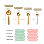 Set Of 4 Gold Measuring Spoons Nestasia