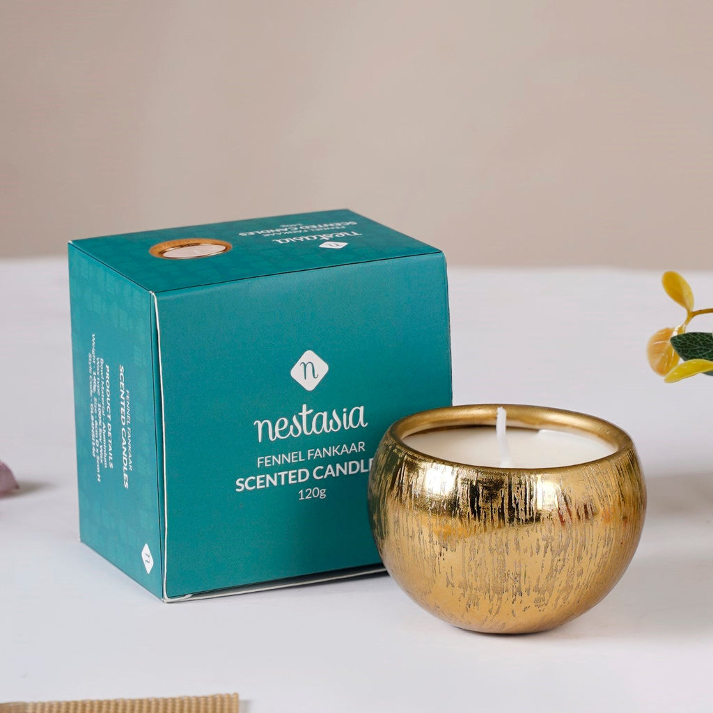 Set Of 4 Festive Delights Gold Scented Candles Nestasia