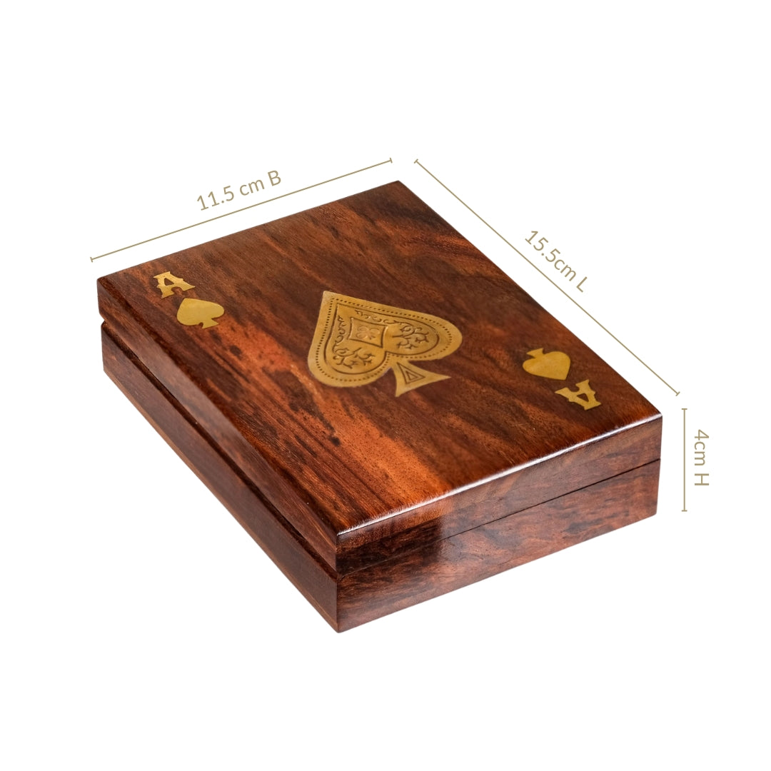 Ace Wooden Card Box With 2 Card Decks Nestasia