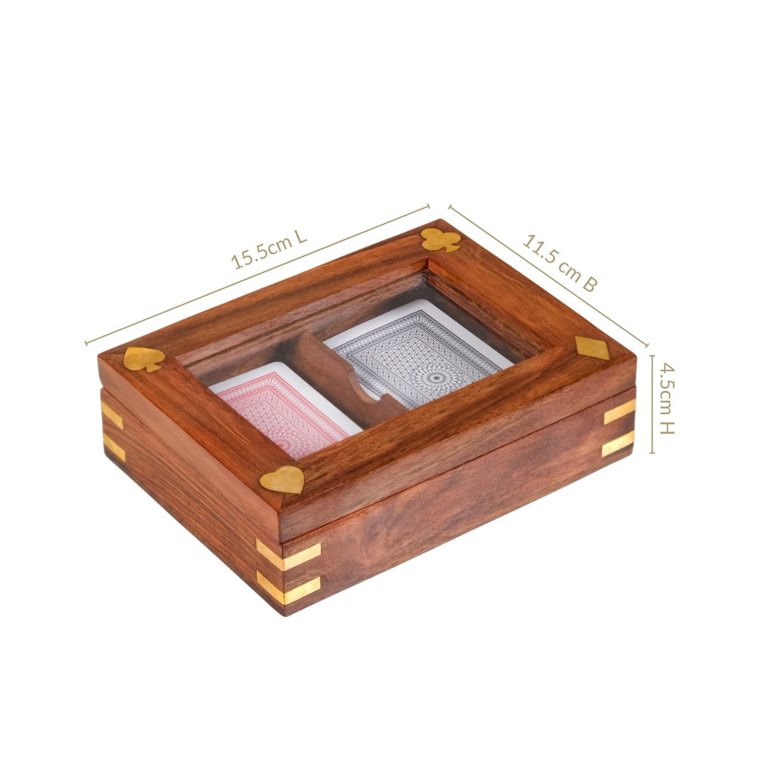 Playing Cards Set Of 2 in Wooden Display Box Nestasia
