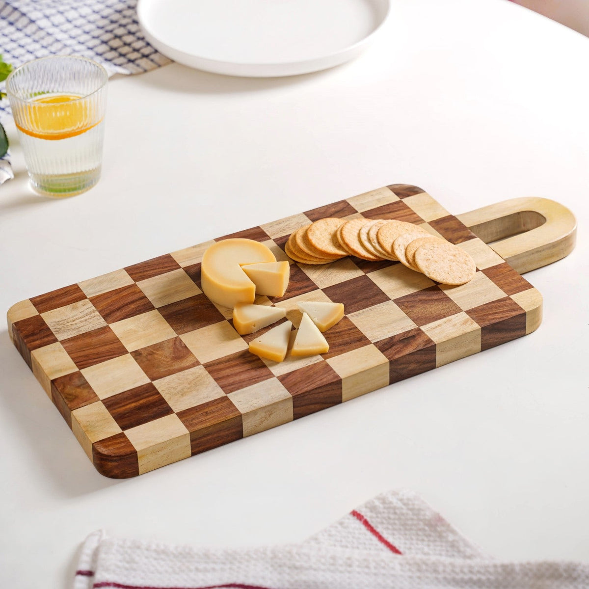 Serve And Slice Rectangle Checkered Atelier Board 45x21cm Nestasia