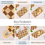 Serve And Slice Rectangle Checkered Atelier Board 45x21cm Nestasia