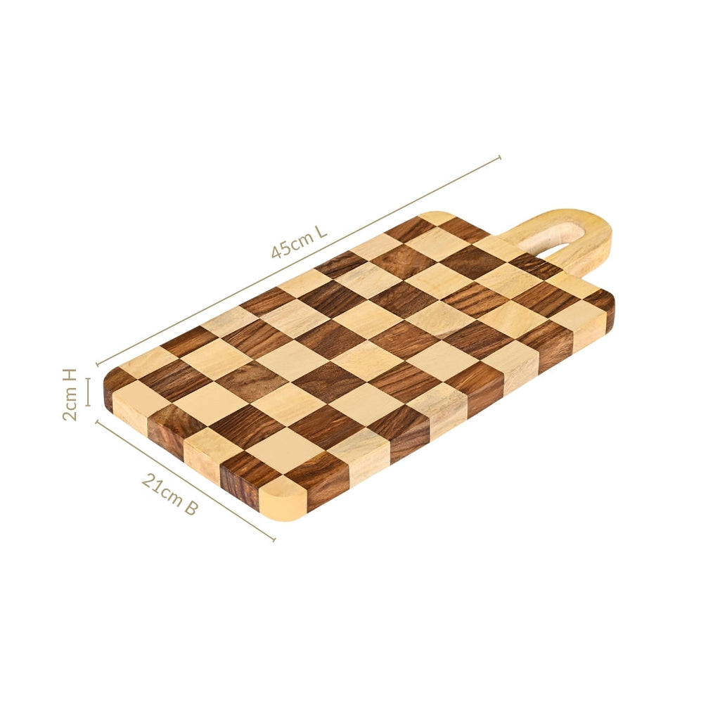 Serve And Slice Rectangle Checkered Atelier Board 45x21cm Nestasia