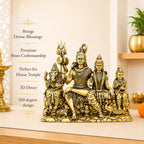 Brass Sitting Shiv Family Lightweight Idol (4.5 Inch) Vedansh Craft
