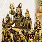 Brass Sitting Shiv Family Lightweight Idol (4.5 Inch) Vedansh Craft