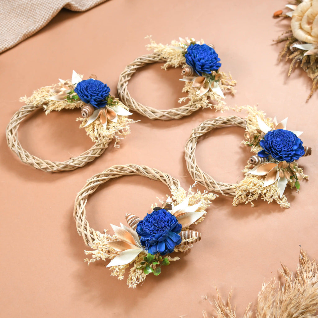 Mini Shola Flower Wreath Eco-Friendly Set Of 4 Nestasia