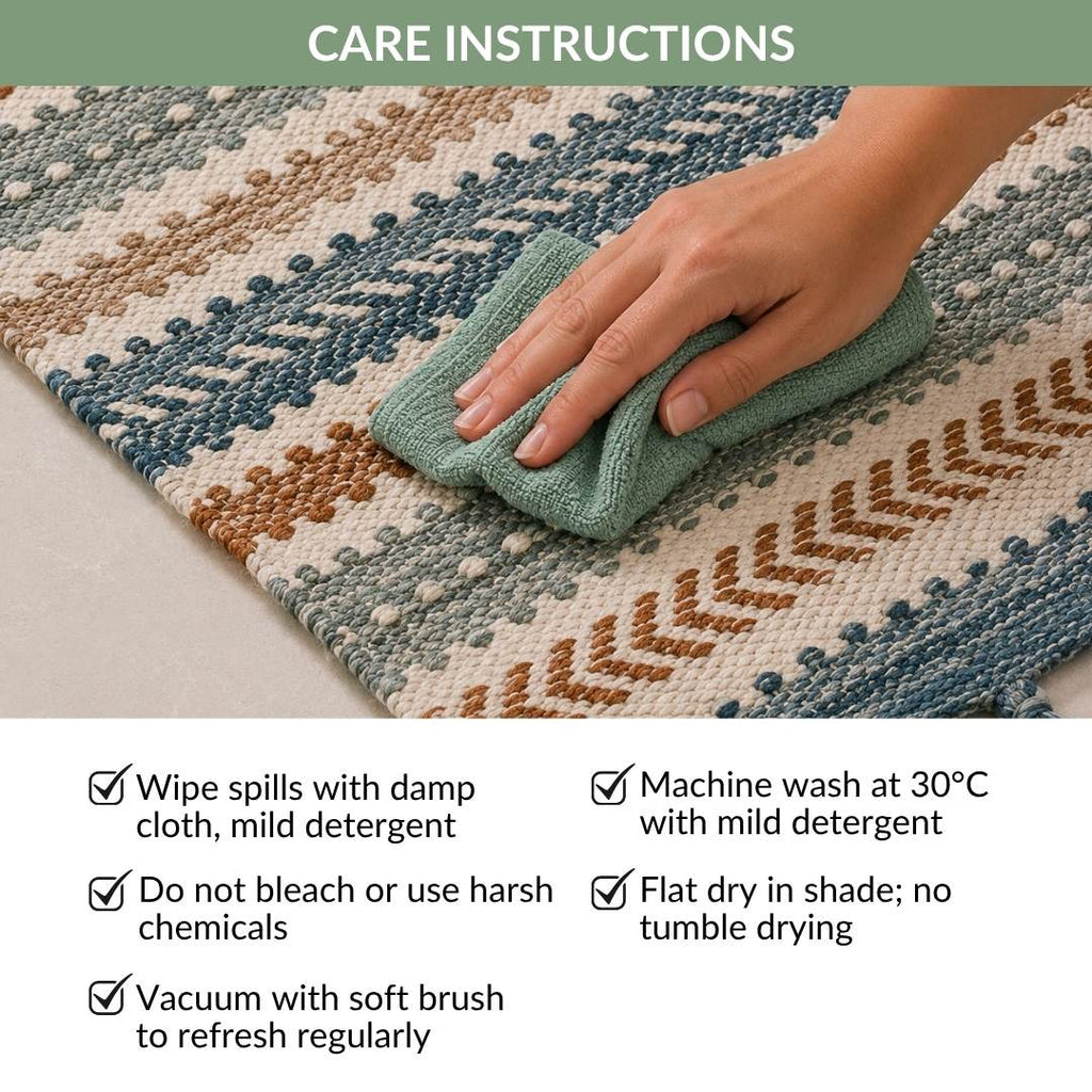 Shore Stripe Tassel Washable Floor Runner 130x50cm Nestasia